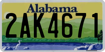 AL license plate 2AK4671