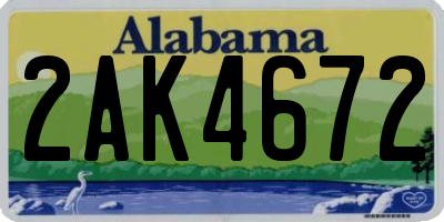AL license plate 2AK4672