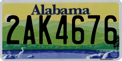 AL license plate 2AK4676