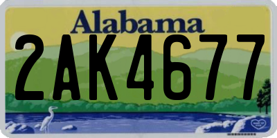 AL license plate 2AK4677