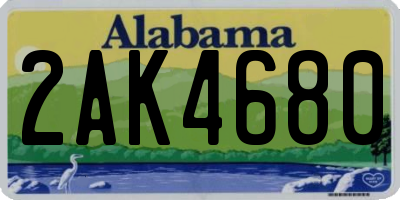 AL license plate 2AK4680