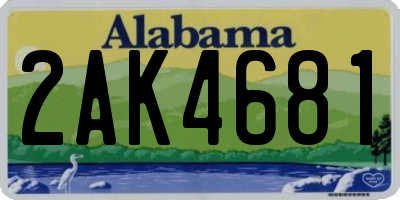 AL license plate 2AK4681