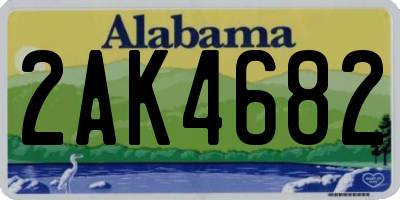 AL license plate 2AK4682
