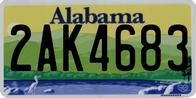 AL license plate 2AK4683