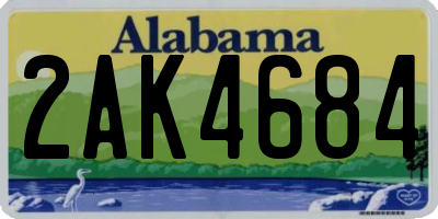 AL license plate 2AK4684