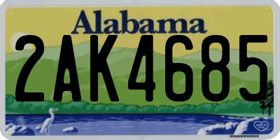 AL license plate 2AK4685
