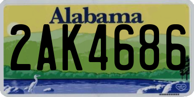 AL license plate 2AK4686