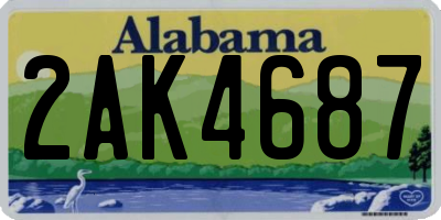 AL license plate 2AK4687