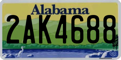 AL license plate 2AK4688