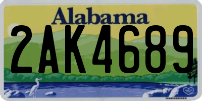 AL license plate 2AK4689
