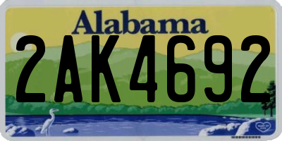 AL license plate 2AK4692