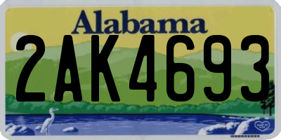 AL license plate 2AK4693