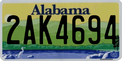 AL license plate 2AK4694