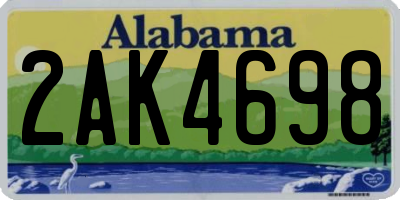 AL license plate 2AK4698