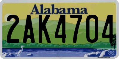 AL license plate 2AK4704
