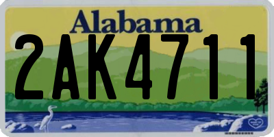 AL license plate 2AK4711