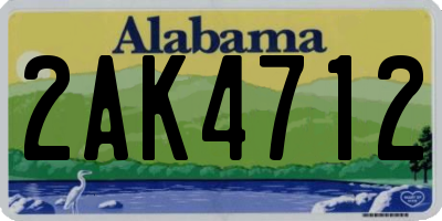 AL license plate 2AK4712
