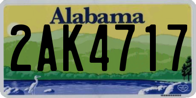 AL license plate 2AK4717