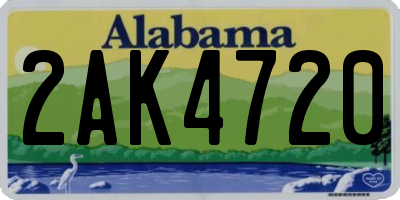 AL license plate 2AK4720