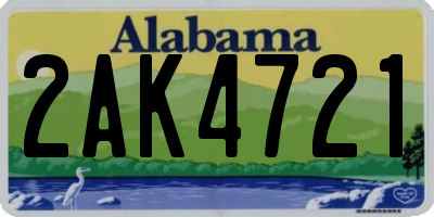AL license plate 2AK4721