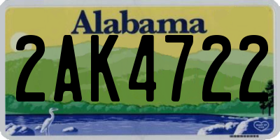 AL license plate 2AK4722