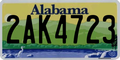 AL license plate 2AK4723