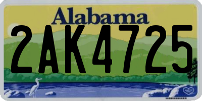 AL license plate 2AK4725
