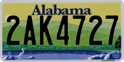 AL license plate 2AK4727