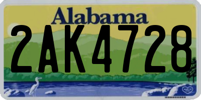 AL license plate 2AK4728