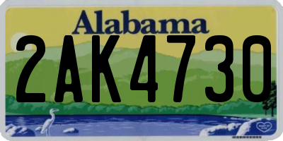 AL license plate 2AK4730