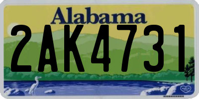 AL license plate 2AK4731