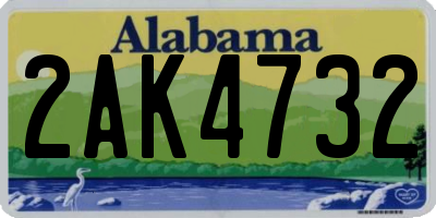 AL license plate 2AK4732