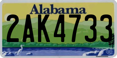 AL license plate 2AK4733