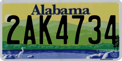 AL license plate 2AK4734