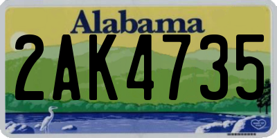 AL license plate 2AK4735