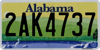 AL license plate 2AK4737