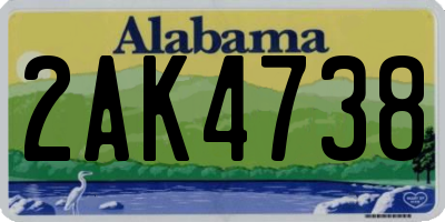 AL license plate 2AK4738