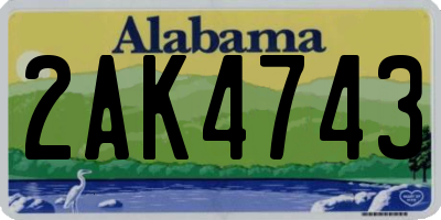 AL license plate 2AK4743