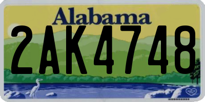 AL license plate 2AK4748
