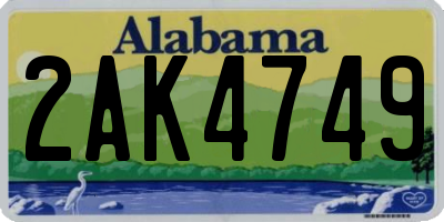 AL license plate 2AK4749