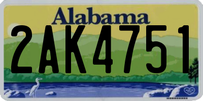 AL license plate 2AK4751