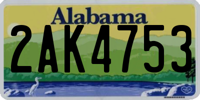 AL license plate 2AK4753
