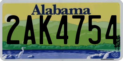 AL license plate 2AK4754