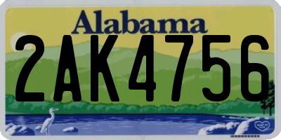 AL license plate 2AK4756