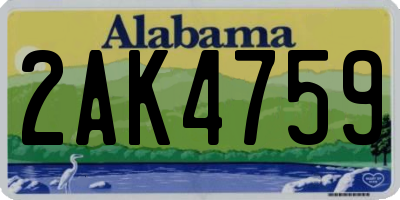 AL license plate 2AK4759