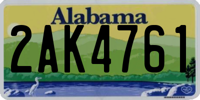 AL license plate 2AK4761