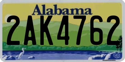 AL license plate 2AK4762