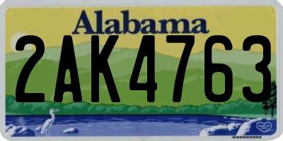 AL license plate 2AK4763