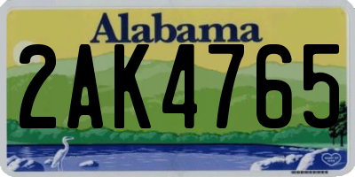 AL license plate 2AK4765