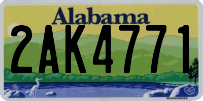 AL license plate 2AK4771